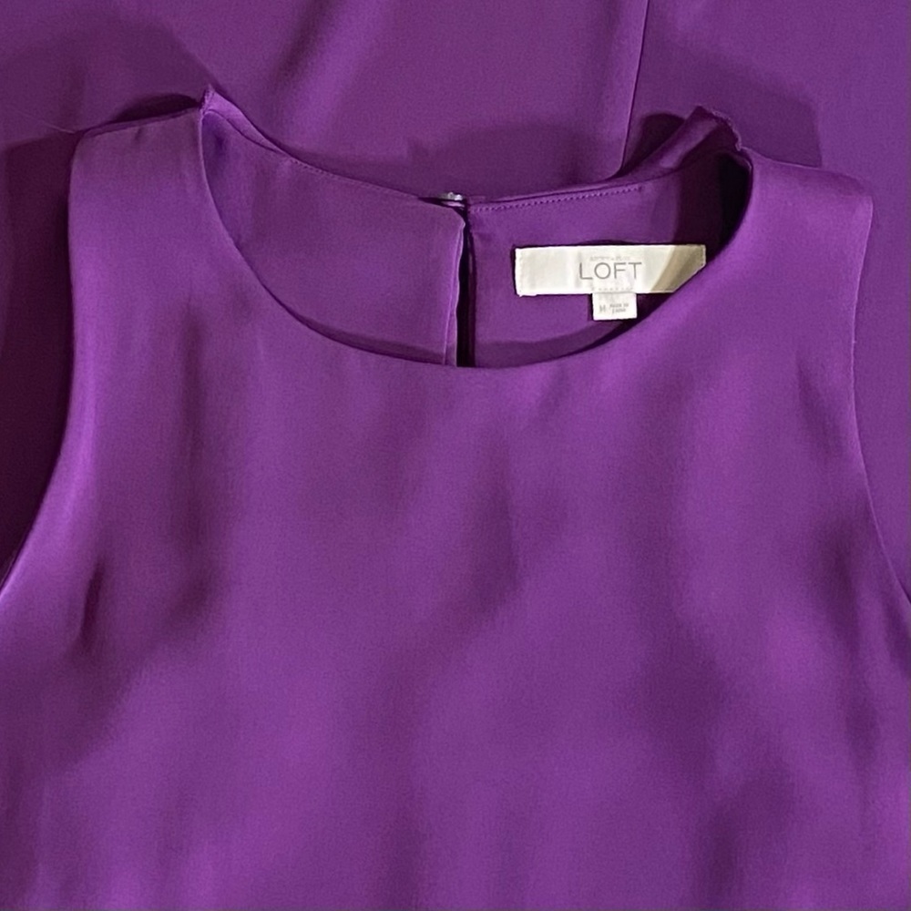 Loft Purple Ruffle Racerback Tank Dress - Picture 3 of 4